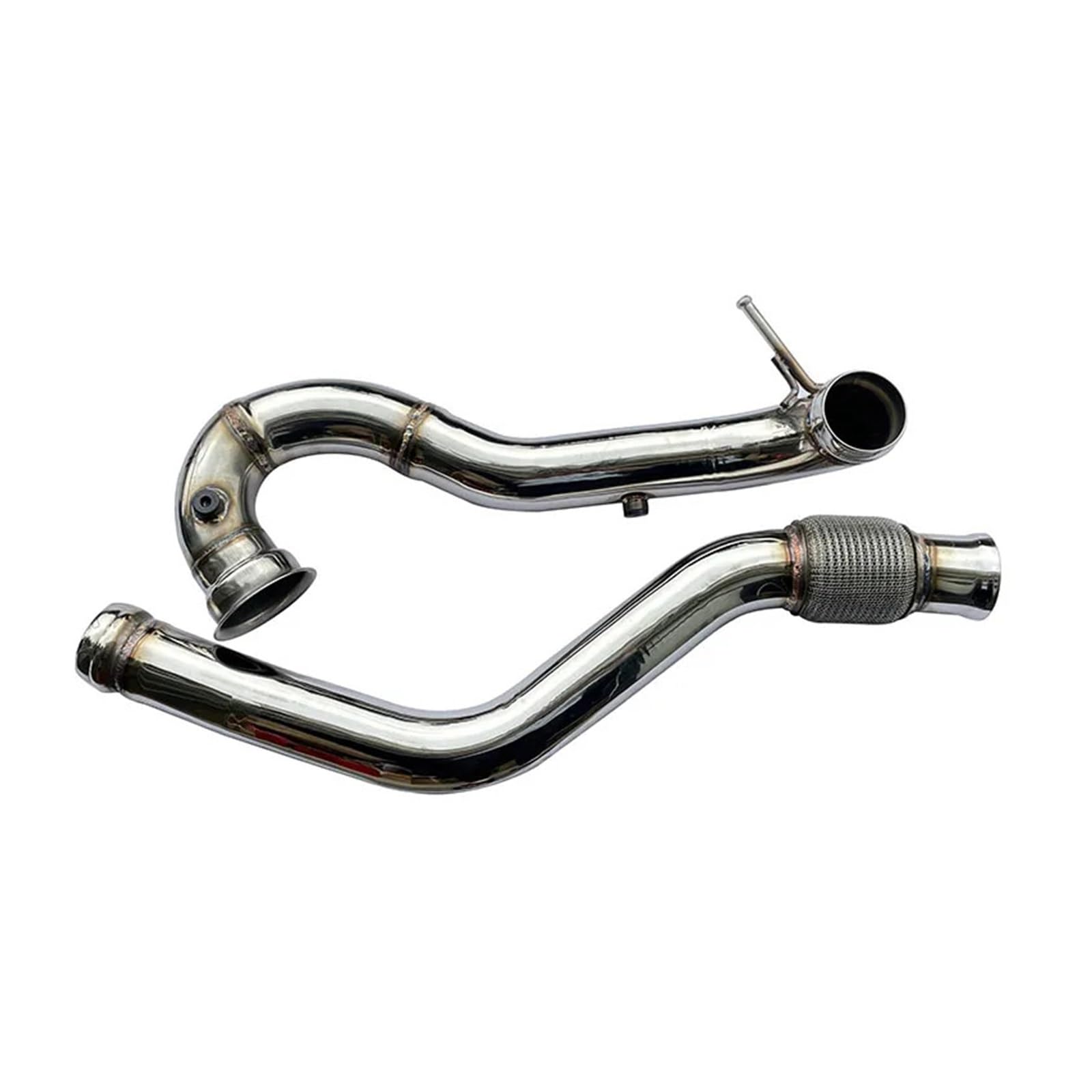 Xuanqingyi Store Turbo Catless Downpipe rura wydechowa, kompatybilna z Be*nz, kompatybilna z AMG A45 Cla45 3 cale (K8-HP-008-CEL)