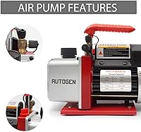 Vista 4 de AUTOGEN Kit de cámara de vacío de 3 galones con tapa de vidrio templado con bomba de vacío de una etapa de 4 CFM HVAC, perfecto para estabilizar