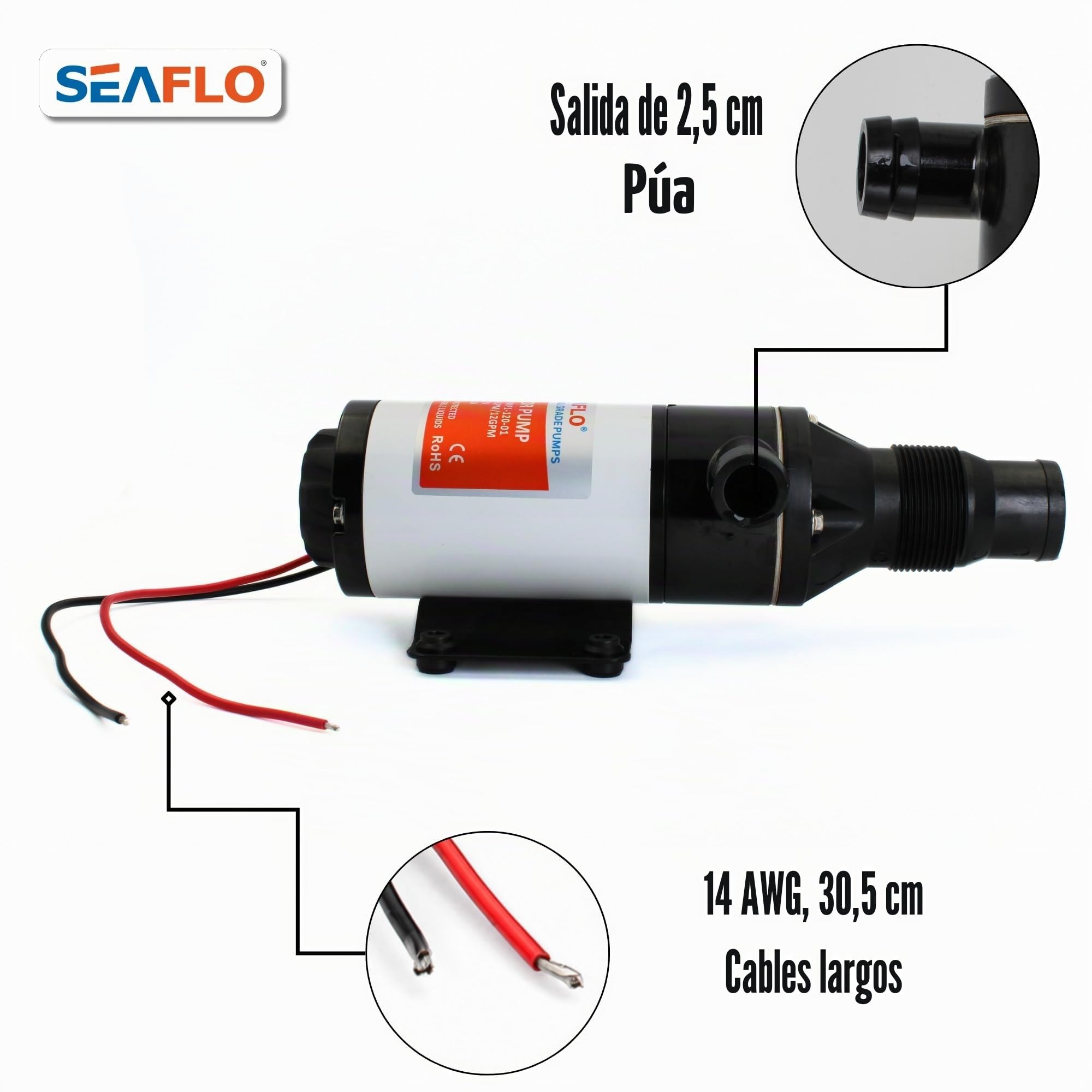 SEAFLO Nuevo sistema de bomba maceradora de 12 V para motor mejorado RV Marine 01 Series