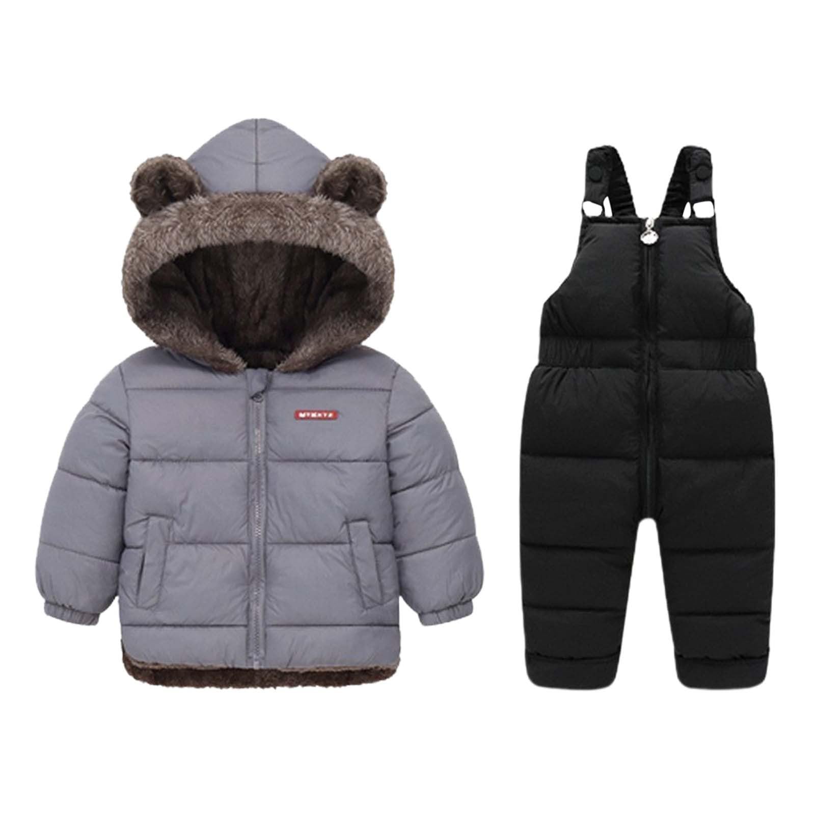 Tuta da neve termica per bambini piccoli, isolata e imbottita, tuta con giacca, abbigliamento caldo e accogliente per bambini, perfetto per giocare nella stagione fredda, all'aperto, vita quotidiana