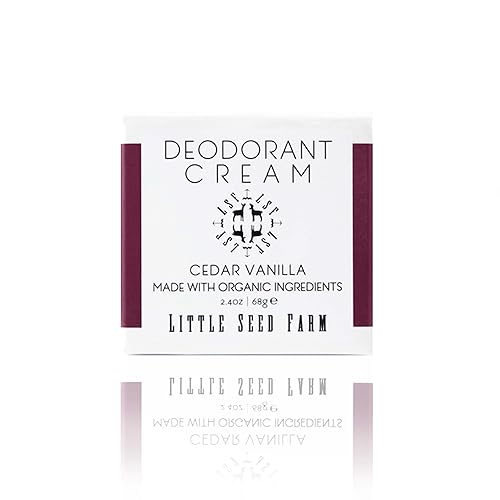 Little Seed Farm Crema desodorante totalmente natural, desodorante de carbón activado sin aluminio para mujeres u hombres, 2.4 onzas, vainilla de