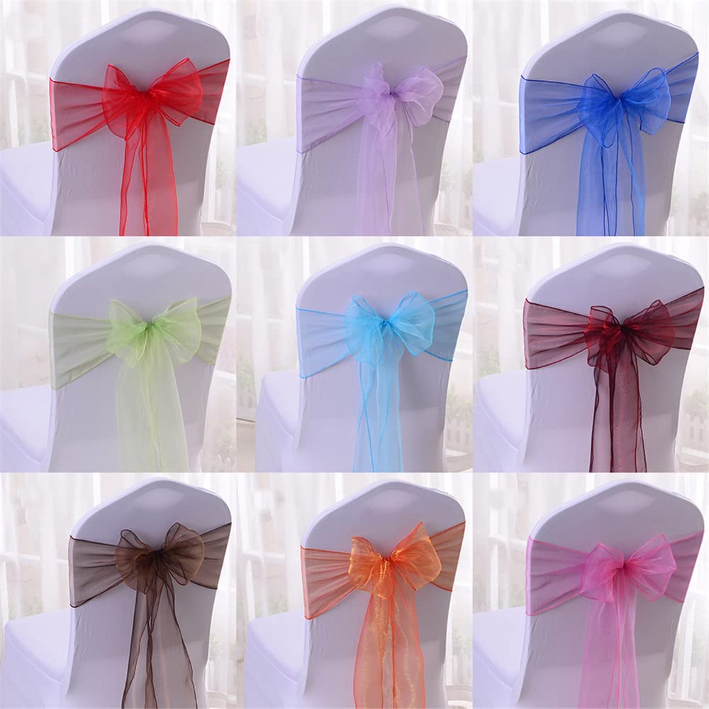 Highdi Bänder aus Organza Schleife Stuhlhusse, Stuhl Schärpe Band Schleifen Stuhlhussen für Hochzeit, Ceremonie, Party, Veranstaltung, Geburtstag Dekoration (blaugrün,150pc)