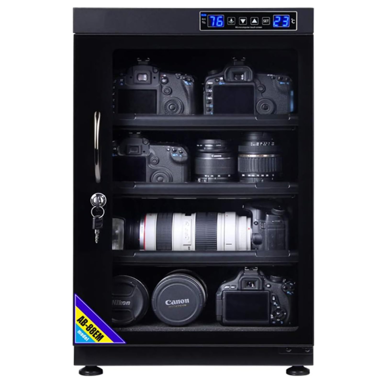 Dry Cabinet - Deshumidificador automático de cámara táctil inteligente de 85 L para lente de cámara, equipo electrónico, sellos, té, almacenamiento de joyas