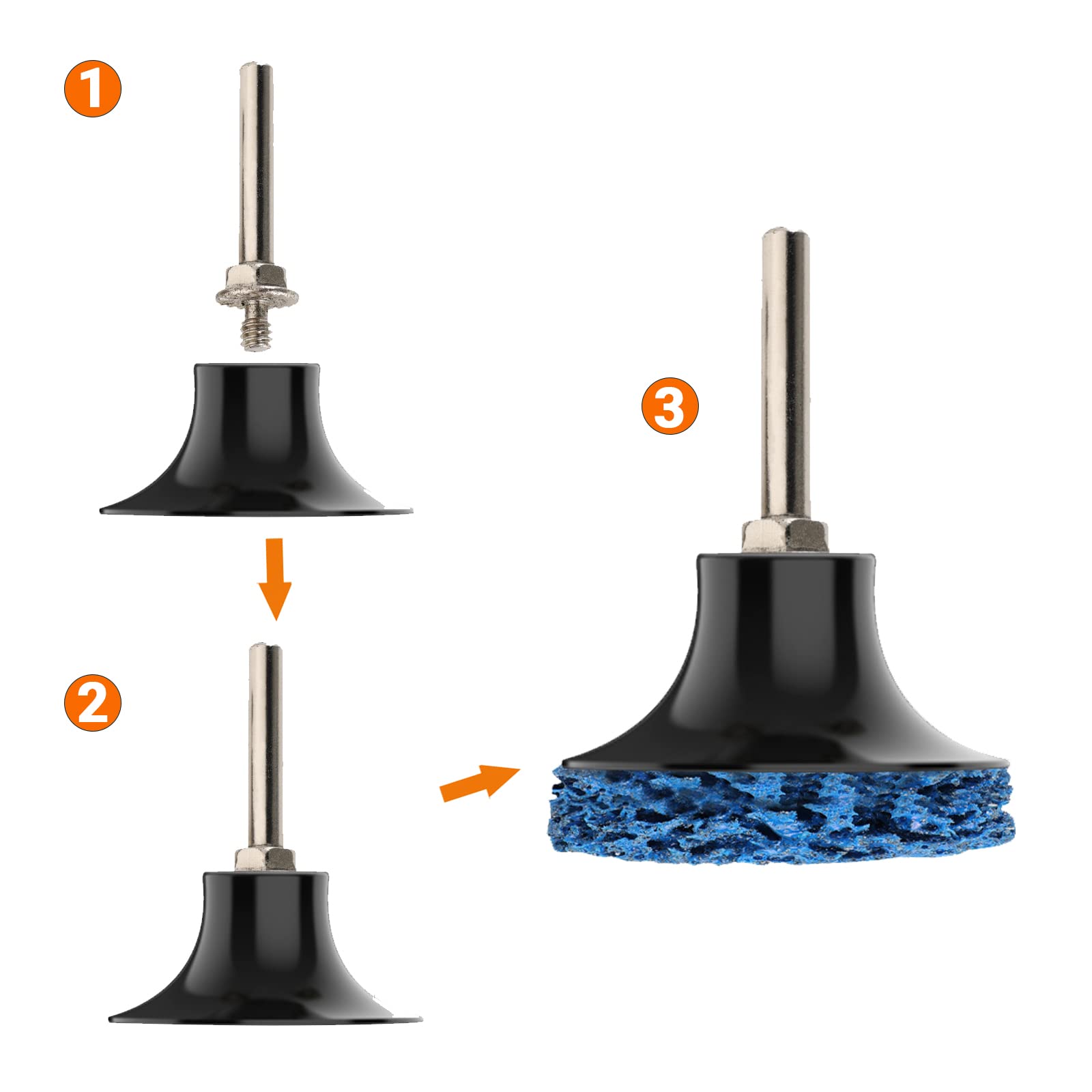 Produktbild von Crossarctic Roloc-Schleifscheibenhalter – 51 Mm, Schnellwechsel, 1/4 Zoll Schaft, 2 Stück