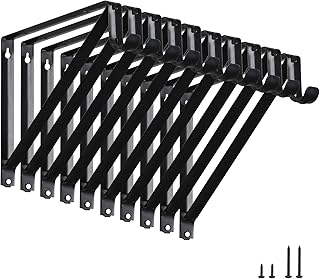 HOME MASTER HARDWARE 10-Pack Black Shelf & Rod Brackets, 10-3/4 In.