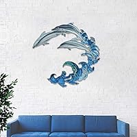 Vista 1 de JILIP Letreros de metal para pared, diseño de silueta de pared 3D, letreros decorativos de pared de playa, esculturas de pared para interiores