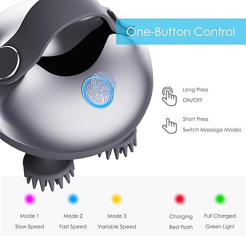 Miniatura 5 de Masajeador eléctrico para el crecimiento del cabello, IPX7, impermeable, recargable, masajeador de cabeza, para relajar el estrés, masajeador