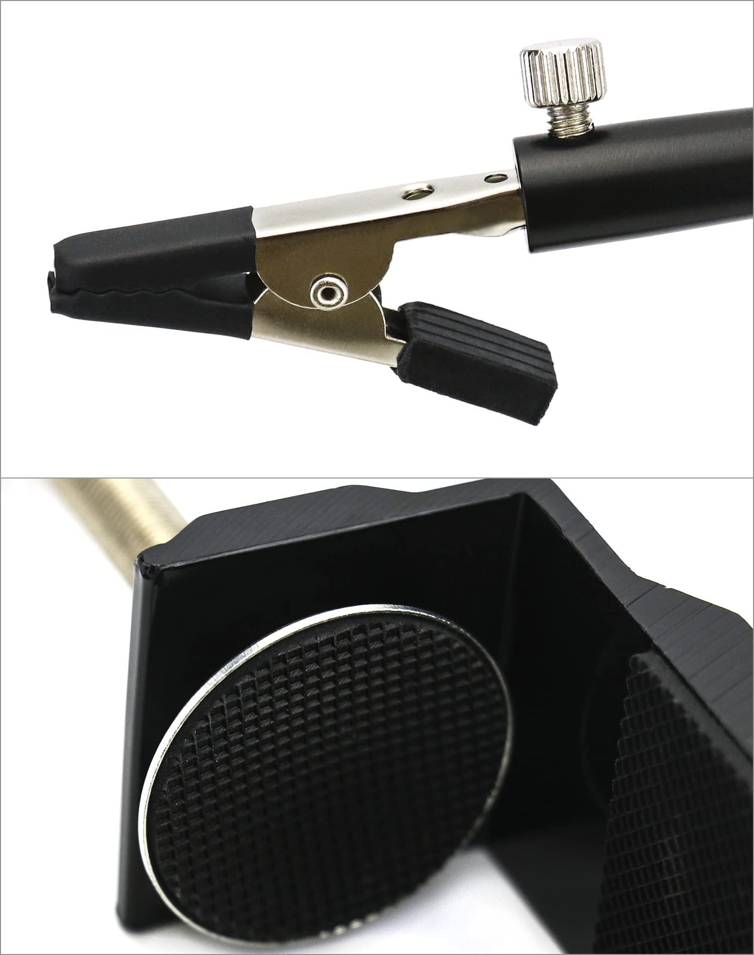 Terza Mano Per Saldatura Con Morsetto - 2 Bracci Flessibili E Clip Coccodrillo