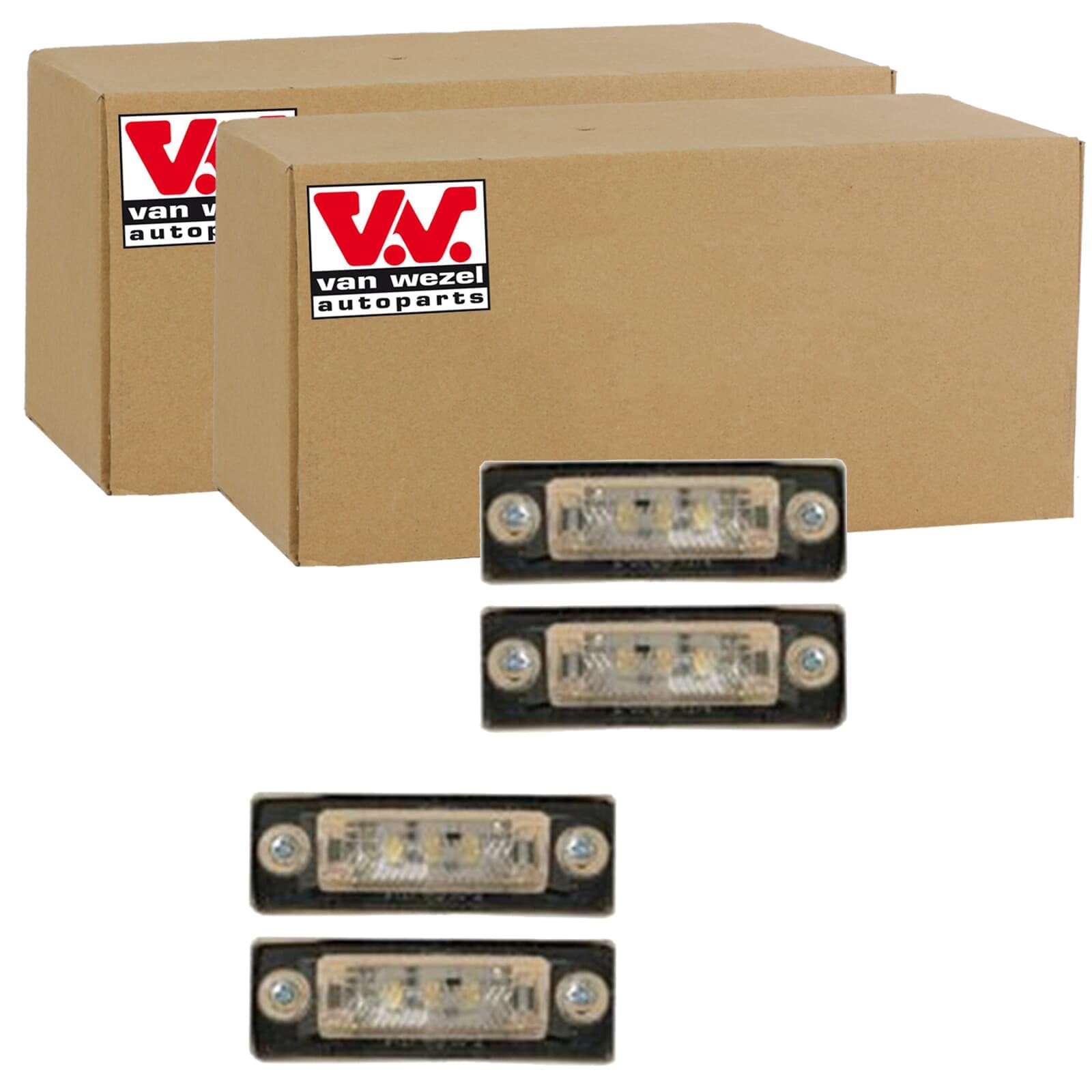 BandelOne 2x Van Wezel LED Kennzeichenleuchte | 2x 5856920 passend für Superb Caddy Golf