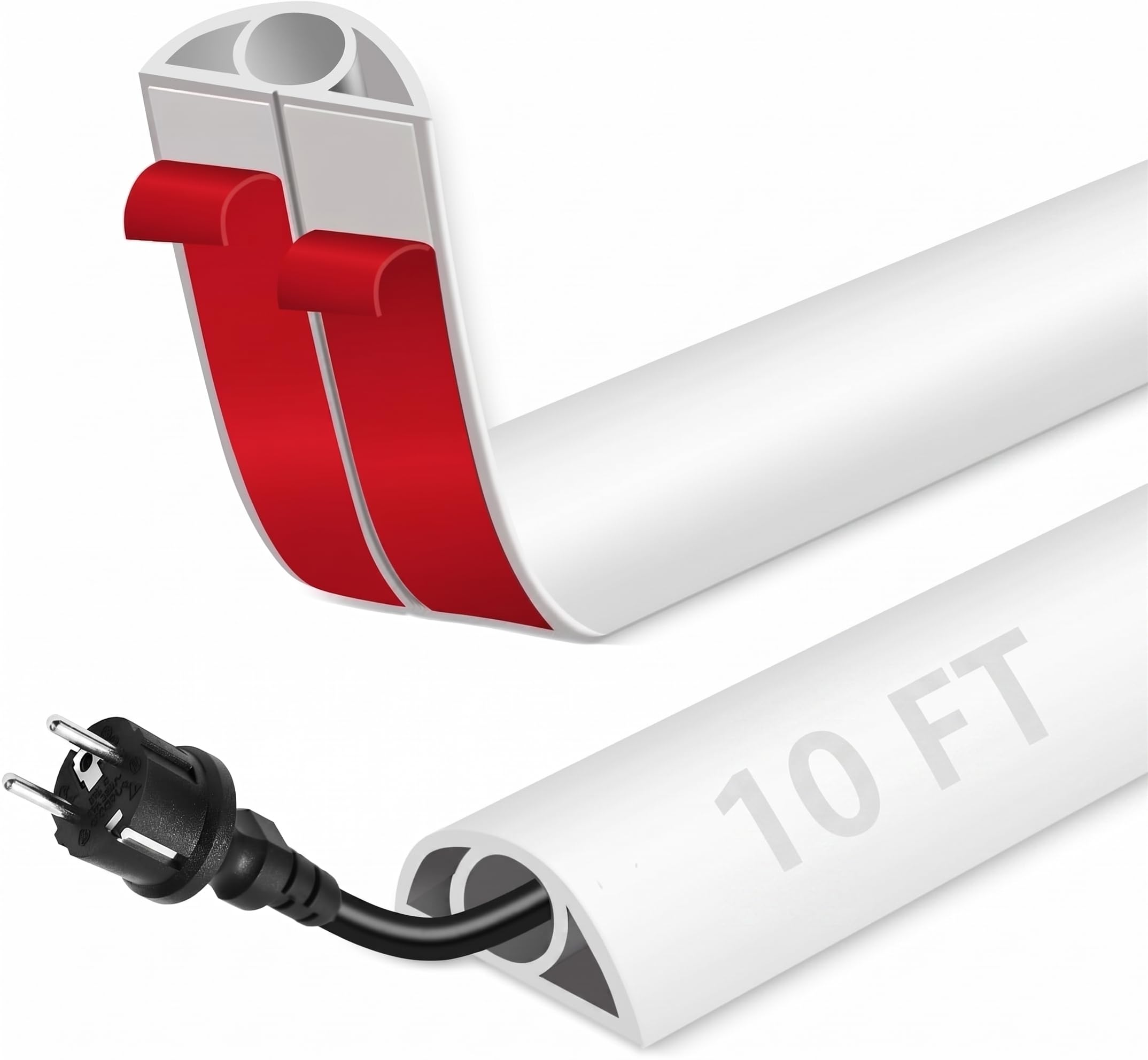 Herrlich Homes 9.9 ft Self Adhesive PVC Cord Cover for Floor | Cuttable Soft PVC Floor Cord Hider | Flexible | for Home, Office | 9.9 ft-image-2