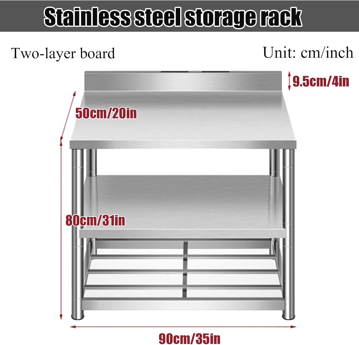 Stainless Steel Table, Commercial Stainless Steel Kitchen Food Prep Work Table Bench Top, Stainless Steel Prep Table, Stainless Steel Worktop, Heavy Duty Work Bench For Commercial And Home ( Color : T
