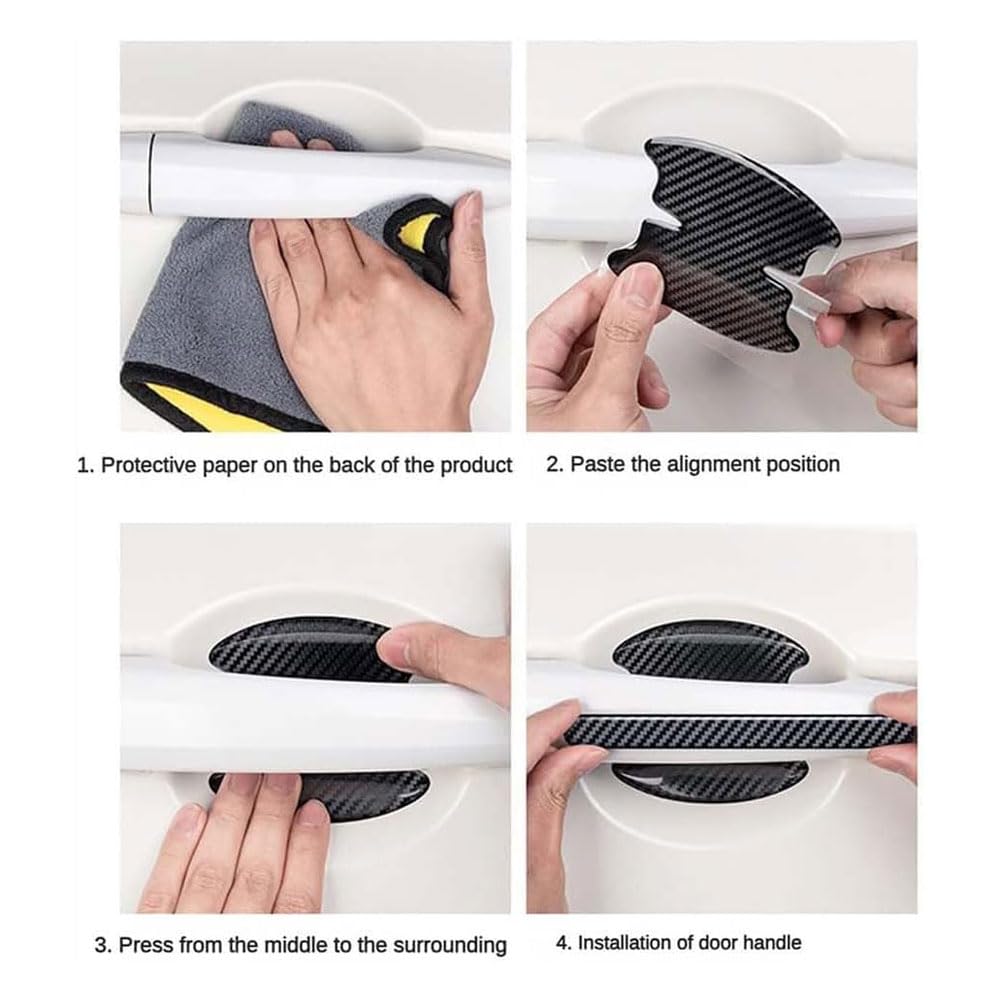 Protezione Maniglia Portiera per Renault Clio RS 1999-2025, Pellicola Protettiva Anti-Graffio, Set di 8 Nero