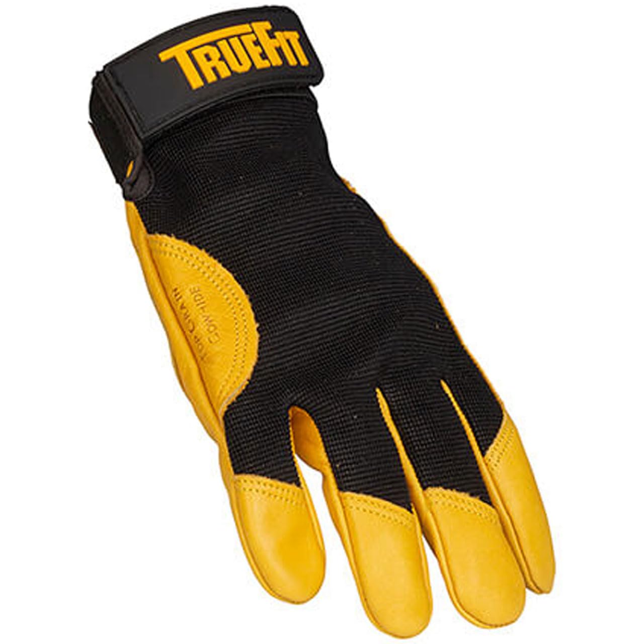 John Tillman Small Black and Gold TrueFit Cowhide and Spandex Full Finger Mechanics Gloves with ElasticHook and Loop Cuff (1475S)