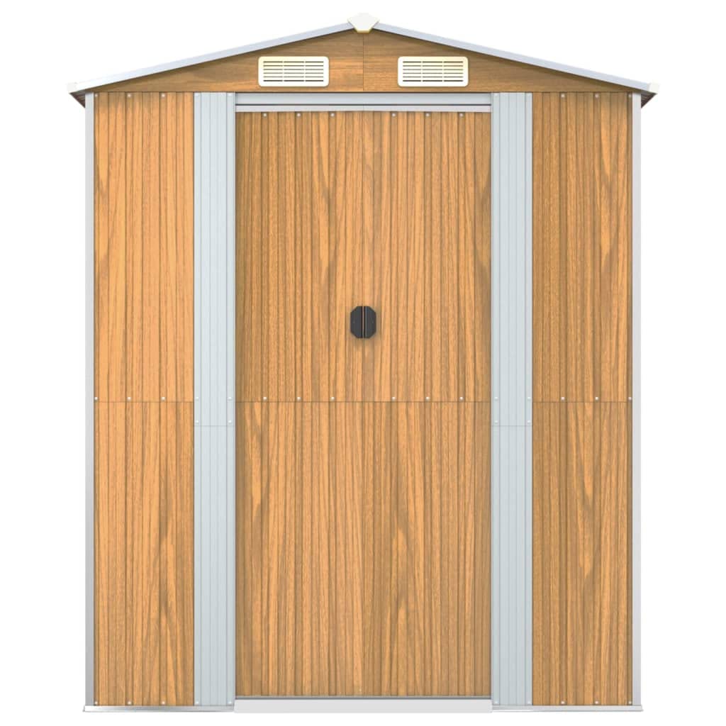 vidaXL Capanno Giardino Marrone Chiaro 192x108x223 cm Acciaio Zincato