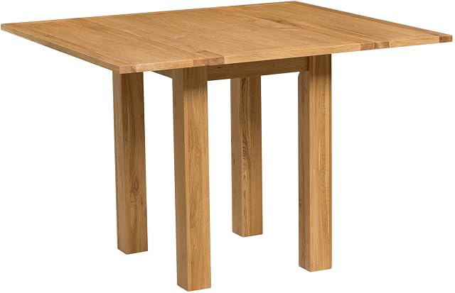 Hallowood Furniture Waverly Oak Small Folding Dining Table in Light Oak Finish - Kitchen Table with Light Oak Legs - Extendable Solid Wooden Dining Table Ideal for Dining room, Lounge and Kitchen