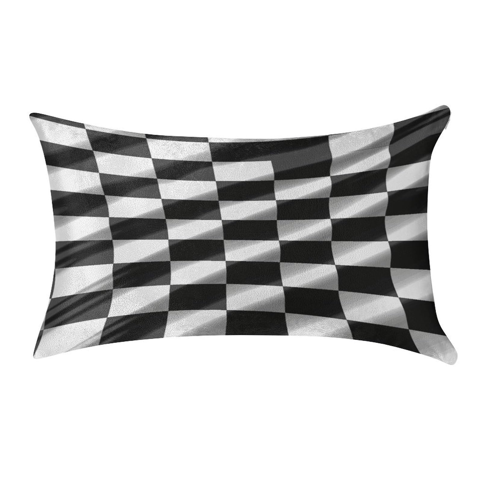 Fekiloot Style Black White Race Checkered Flag Pillow Covers Home Decor Pillow Cases