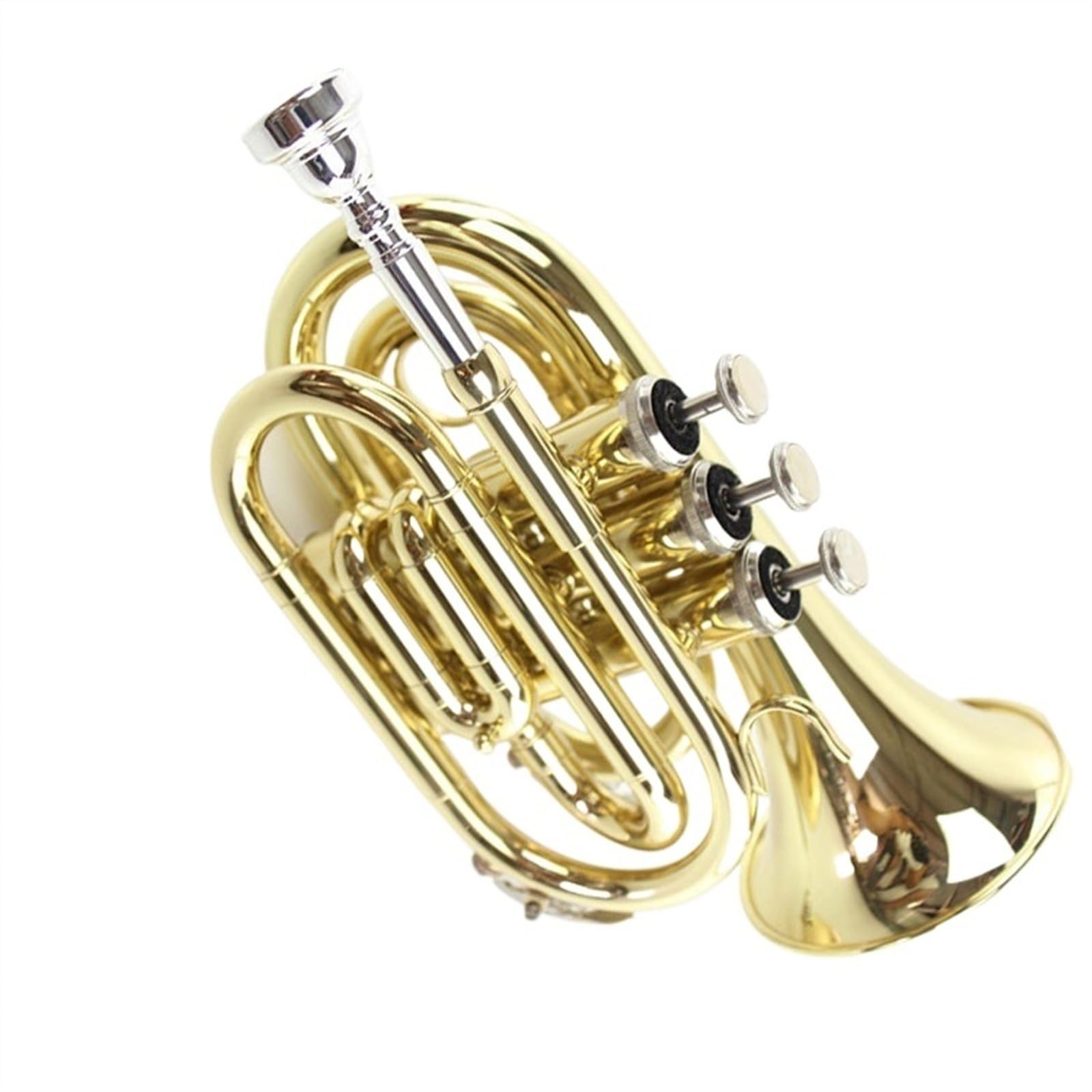 Standard Trąbka Instrumenty Dla Początkujących B-dur Pocket Gold Stal Nierdzewna Standardowy Dźwięk Mosiądzu Pełny Ton