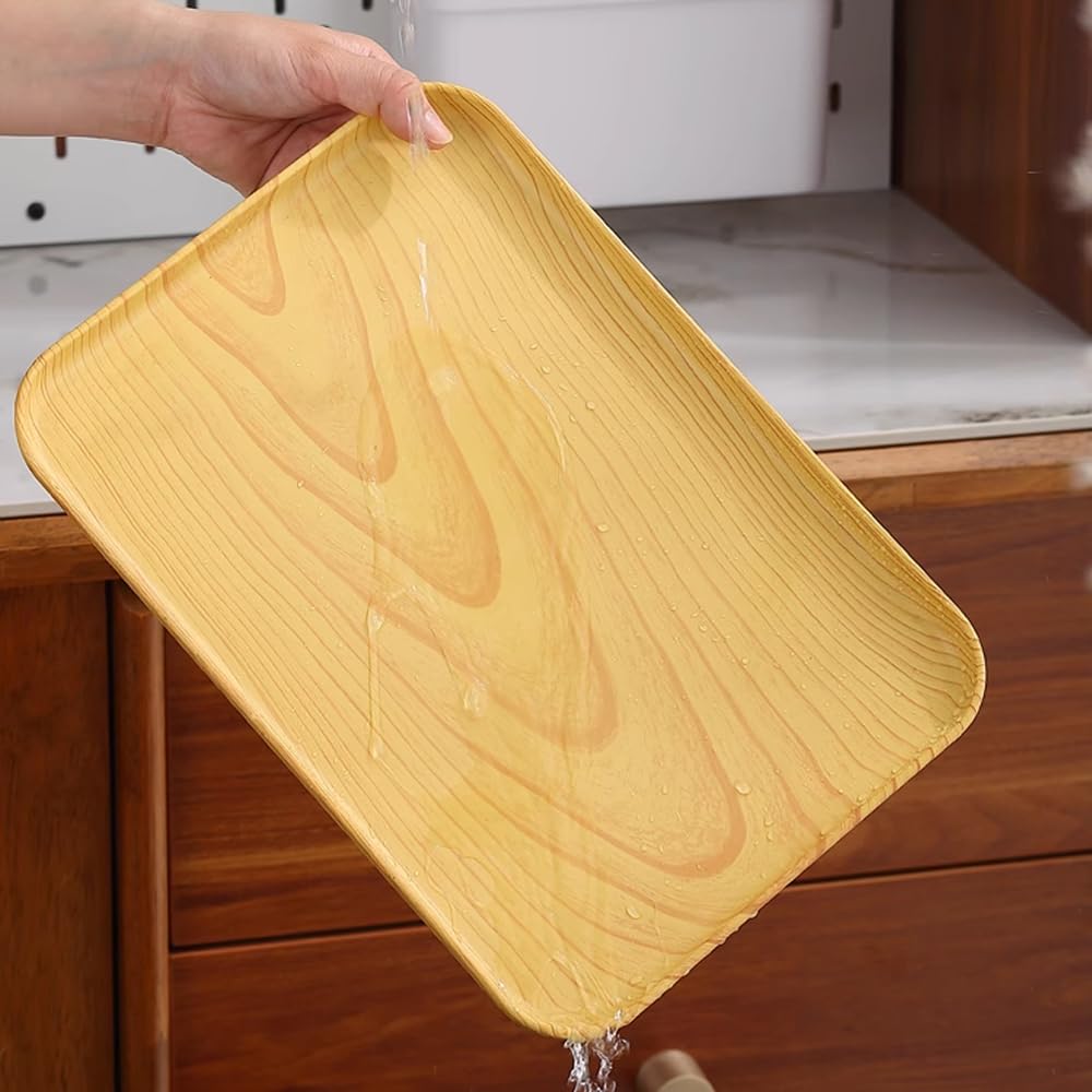 6 Petits Plateaux Rectangulaires En Plastique Réutilisables - Service Thé Café Fruits Snacks