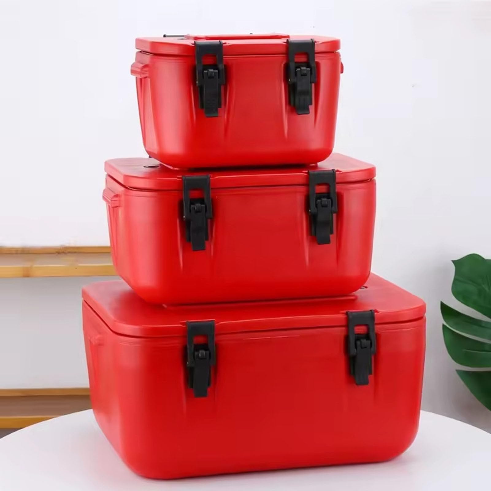 Grande contenitore isolato per zuppa set efficiente scaldino per cibo per catering 8L+15L+28L rosso