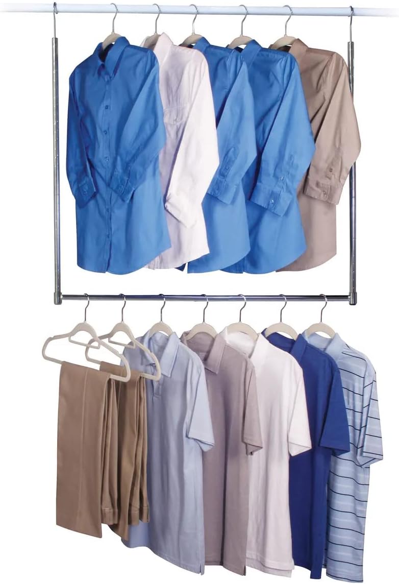 J&V TEXTILES Commercial Grade Closet Doubler Rod, Chrome