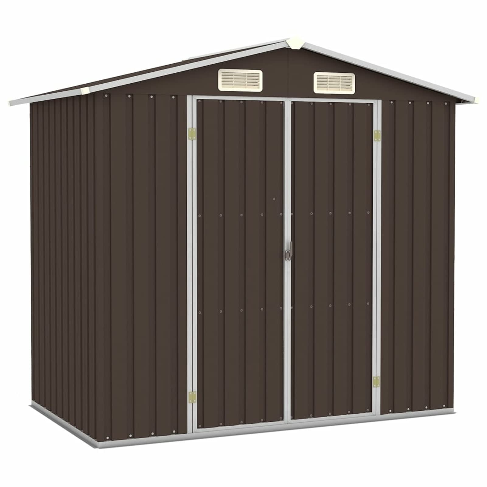 Capanno da Giardino, Casetta Giardino, Capanno Attrezzi da Giardino, Casette da Giardino, Marrone 205x129x183 cm in Acciaio Zincato