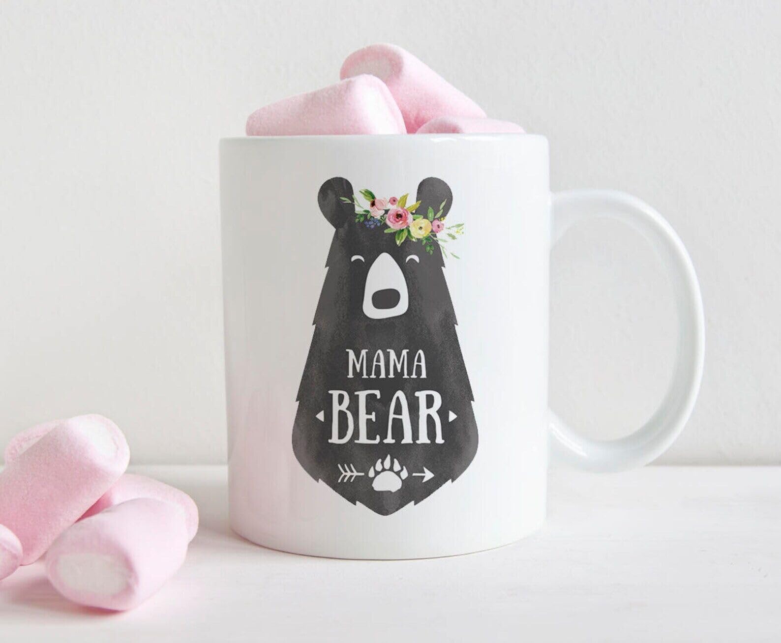 Mama Bear Mug Mom Gift from Daughter Baby Shower Gift for New Mom 1192a Printed Coffee and Tea Ceramic Mug- 11OZ Ceramic Coffee Mug