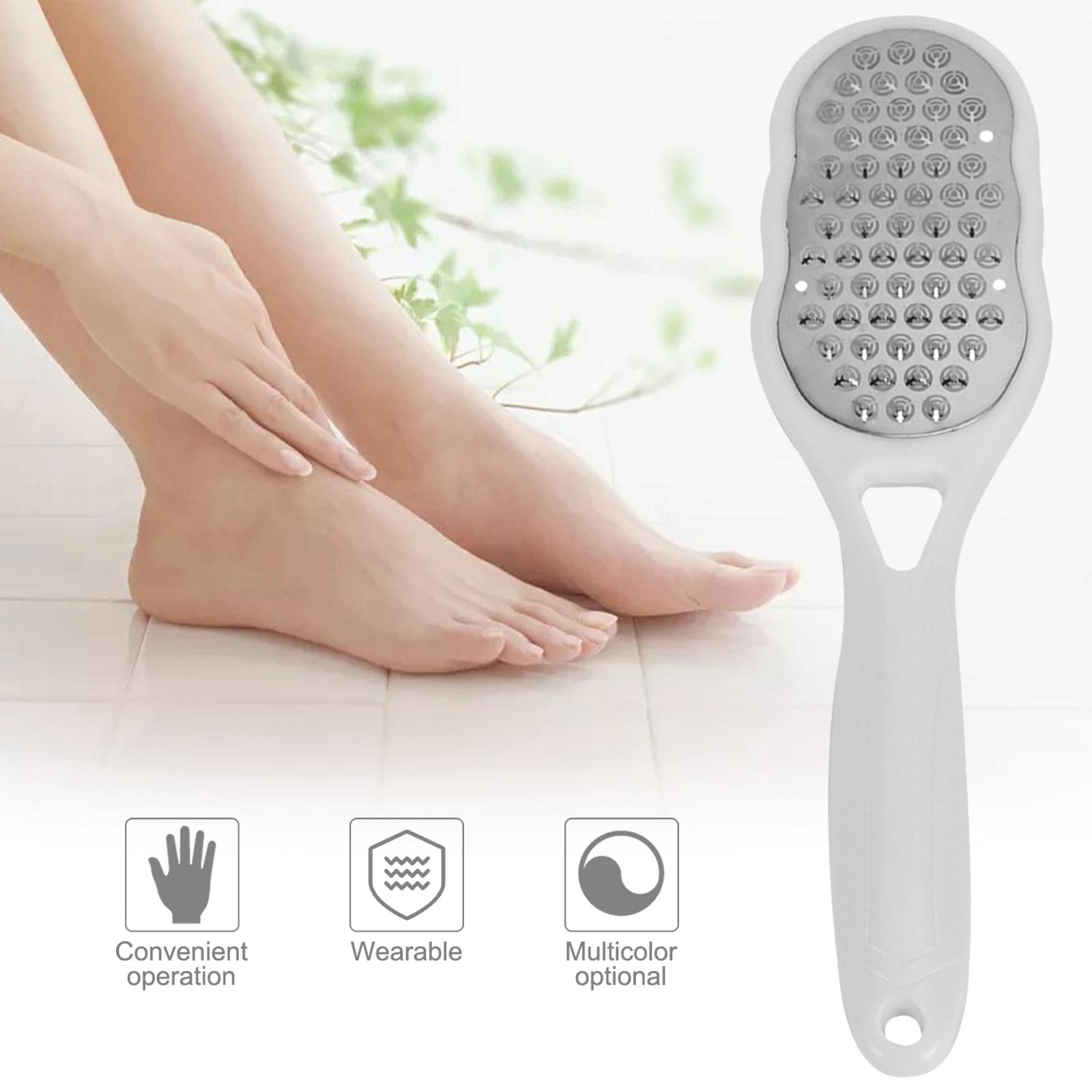 Juego de 10 limas profesionales de acero inoxidable para pedicura, placa grande para tacones, color blanco, 236 x 65 x 30 mm
