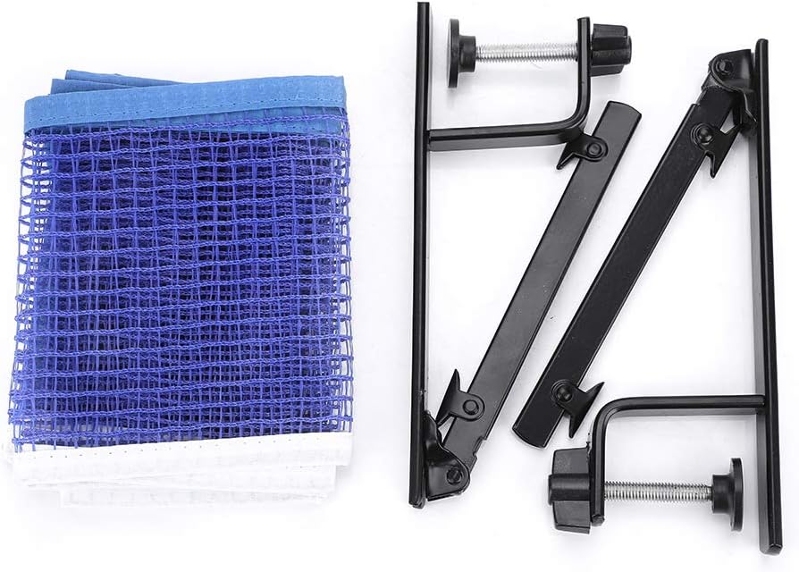 Dilwe Table Tennis Net Post Set, Net Clip Post Set with 2 Metal Clamp Posts for Indoor Outdoor Sports