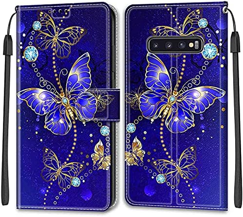 Case for Samsung Galaxy S10, Premium Pattern Design Leather Wallet Flip Case Cover Magnetic Closure Compatible with Samsung Galaxy S10 (Butterfly)