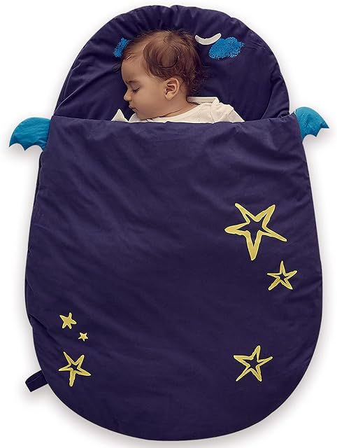 Bebamour Anti Kick Baby Sleeping Bag Safe Nights Cotton Baby Sleep Bag 2.5 Tog 0-18 Months and Above Cute Infant Boy Girls Sleeping Sack Baby Wrap Blanket (Blue/50-85cm/For 0-18Months)