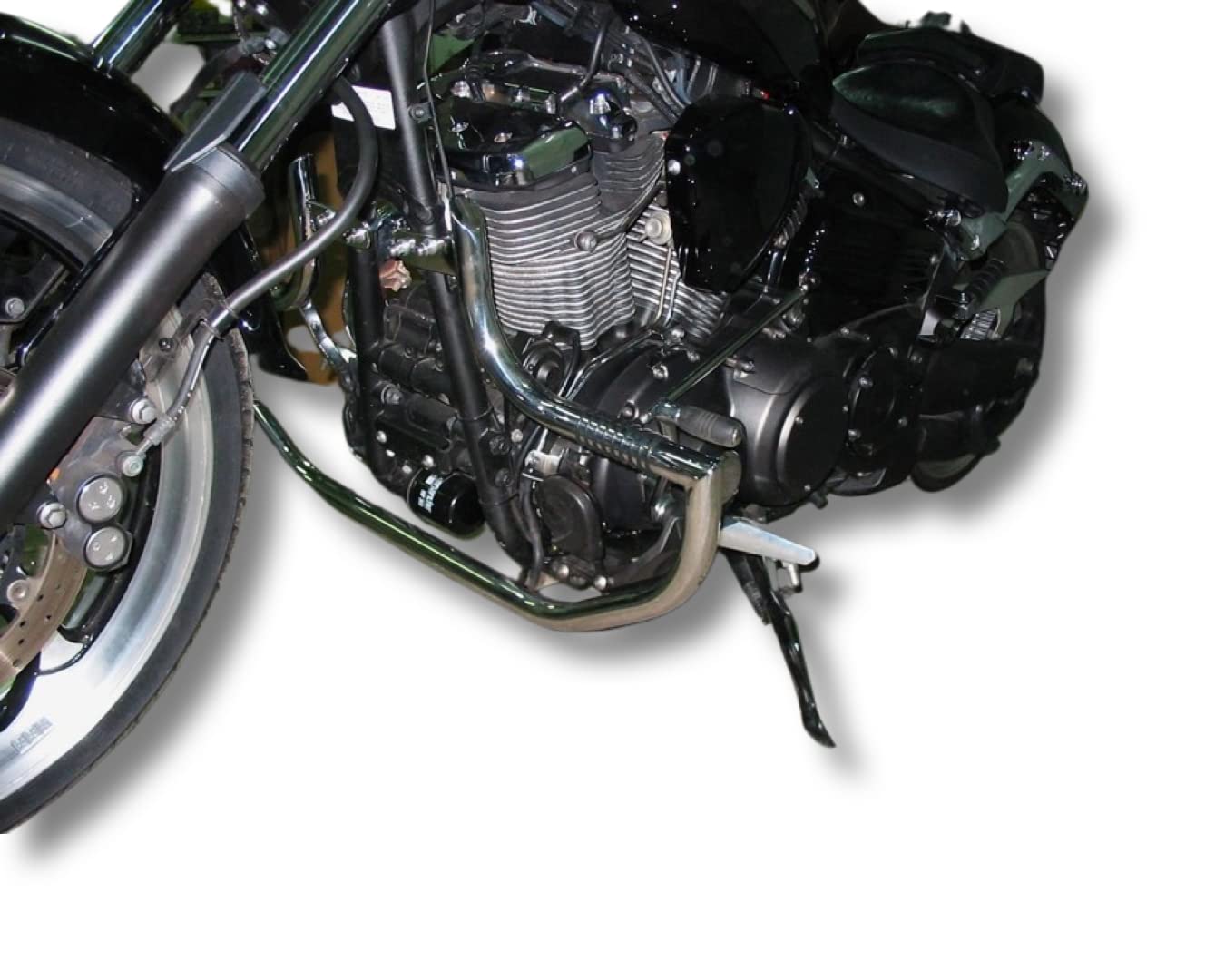BM UK | XV1900 | Motorfiets roestvrijstalen snelweg motor crashbar beschermer motor veiligheidsbescherming met ingebouwde voetsteunen - XV 1900 Midnight Star