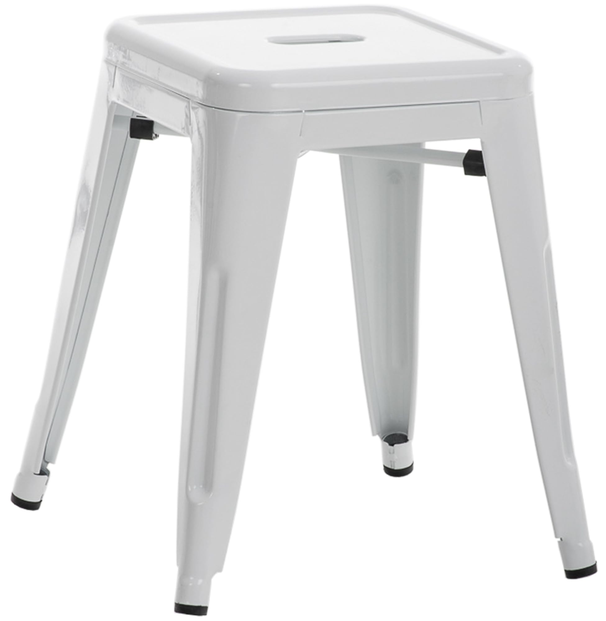 CLP Taburete Armin I Taburete metálico, apilable y fácil de Limpiar I Taburete apilable, Carga máx. 200 kg, Color:Blanco