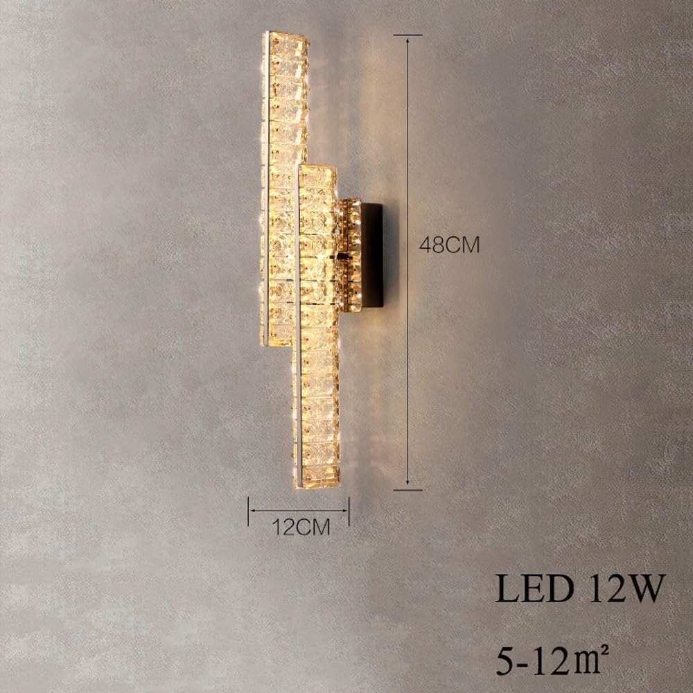 Modern Home Decoration Indoor Long Strip LED Wall Lighting Fixture Linear Crystal Wall Sconce Chrome Bathroom Vanity Light Over Mirror Luxury Bedside Wall Sconce for Bedroom Living Room