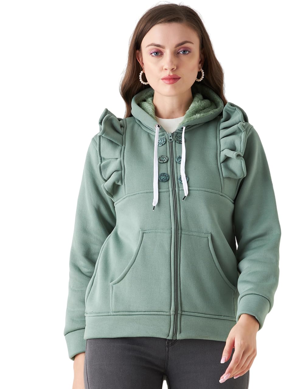 pivl Women Solid Hooded Casual Jacket For Winter||Winterwear||-picture-51