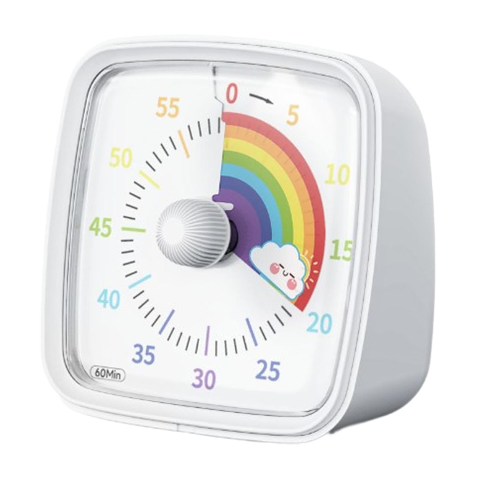 Minuteur enfant contre le stress des devoirs - Horloge visuelle 60 min sans tic-tac pour l'école