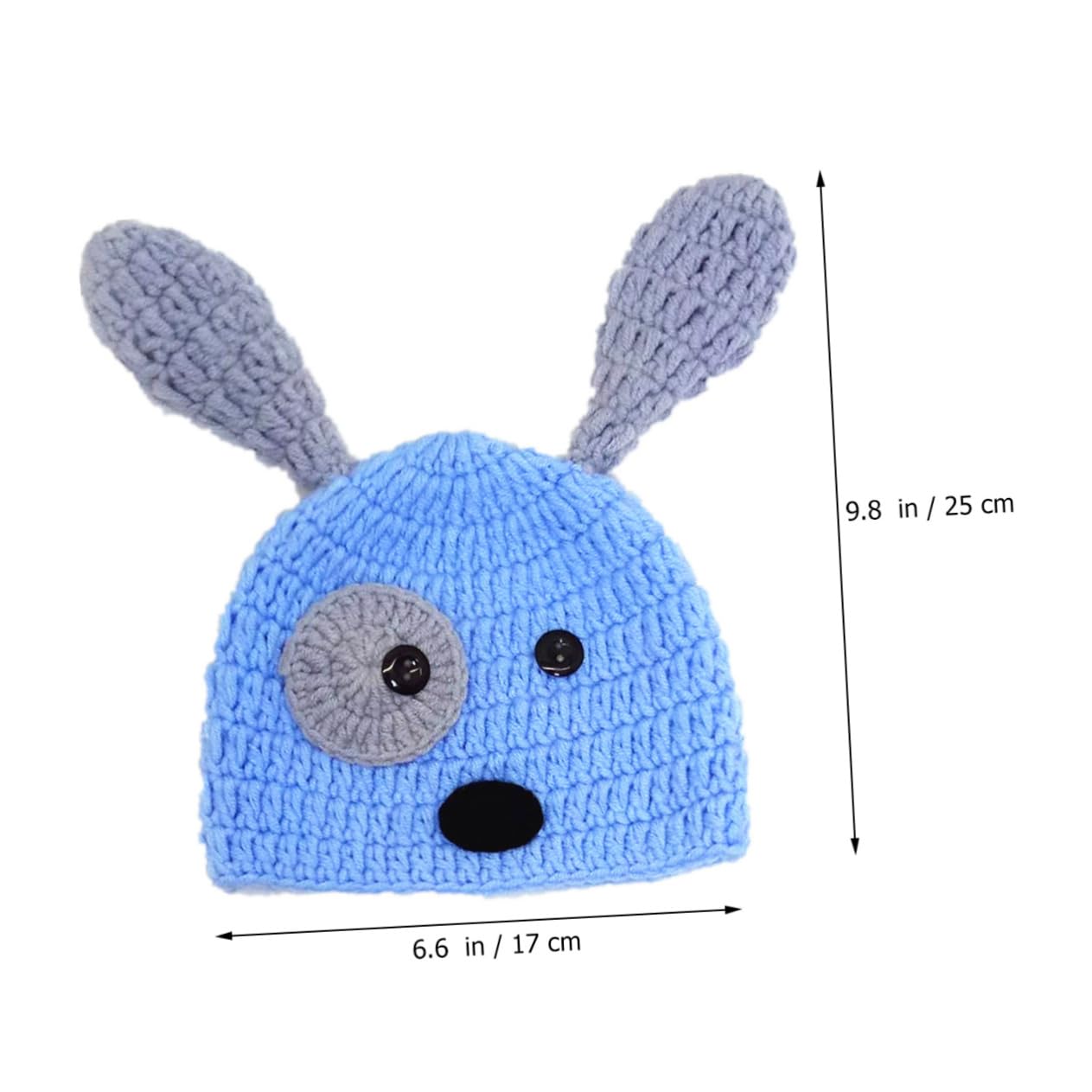 Hemobllo Ropa De Tejida Mano Para Fotografía De Con Diseño De Perrito Sombrero Pantalones Cortos Accesorios Para Fotografía De Recién Nacidos Azul