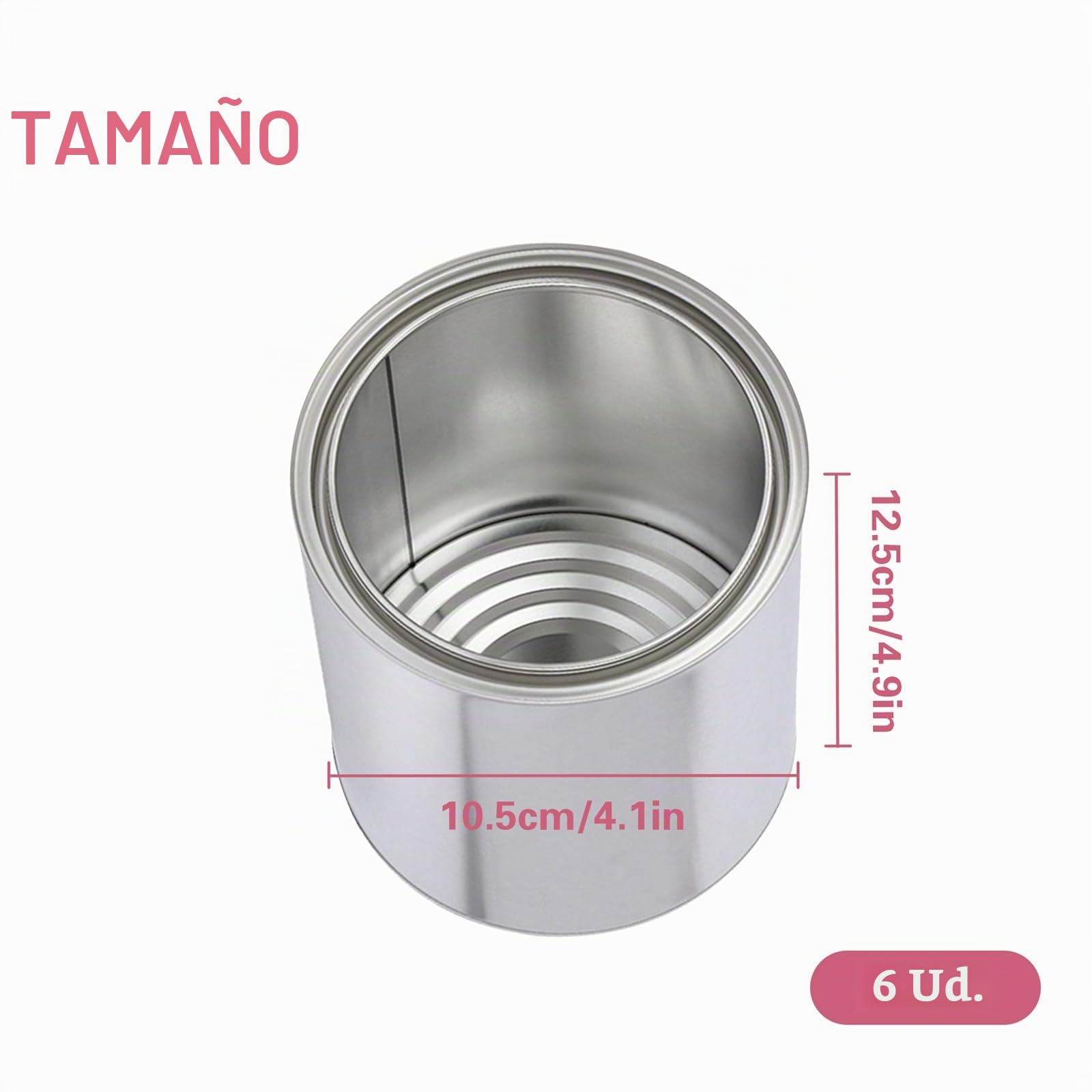 6 latas de metal vacías con tapa a presión, 1000 ml, lata de color, latas de conservas, recipientes de pintura para el hogar y la oficina