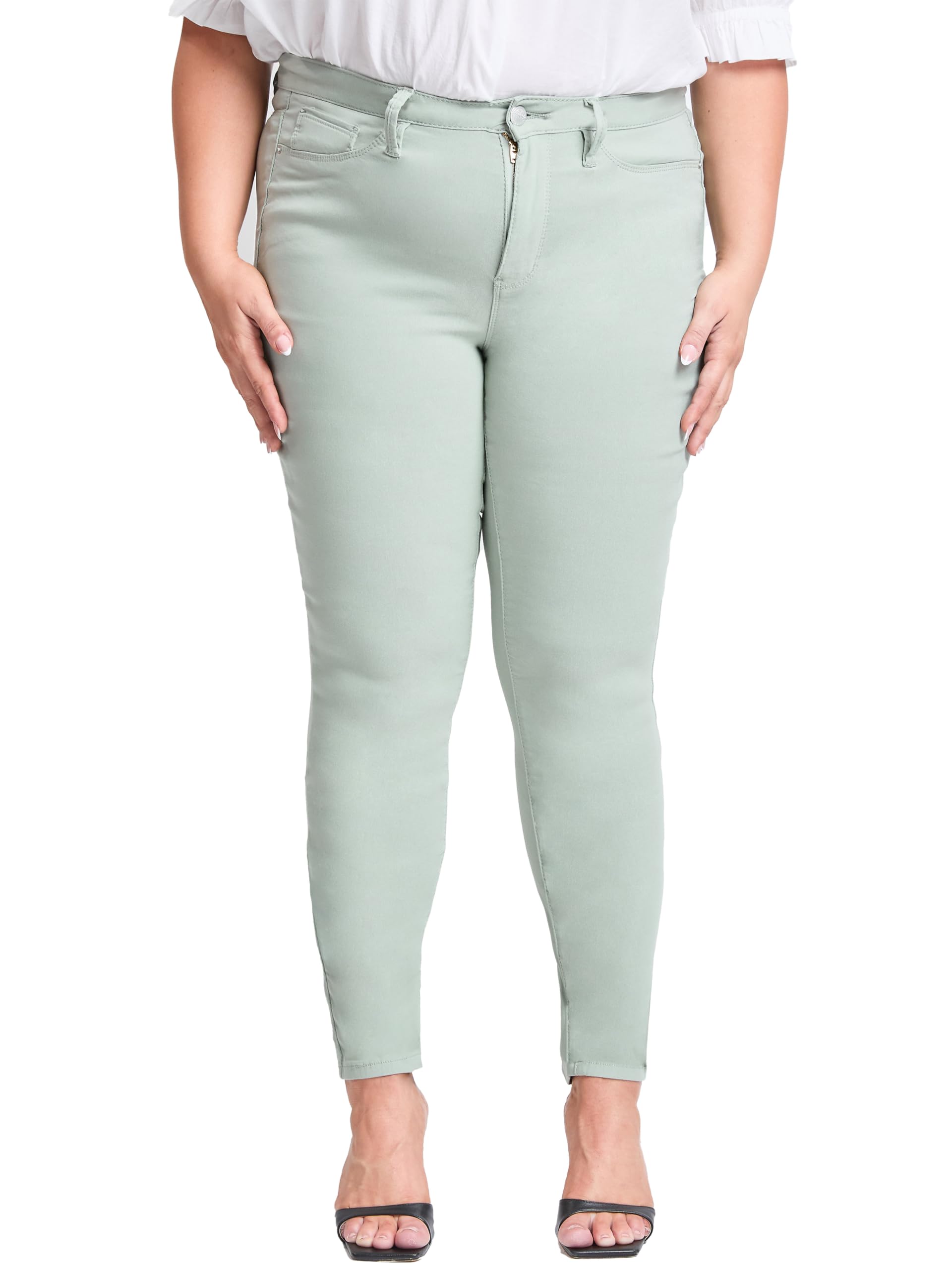 Royalty For Me Womens Womens Plus Size Hyperstretch Tummy Control High Rise Skinny Pants