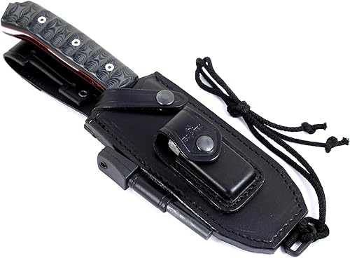 Miniatura 9 de JEO-TEC N45 Bushcraft - Cuchillo de pesca para caza, campamento, caza, 11 pulgadas en total, hoja MOVA-58, funda multiposición de cuero genuino +