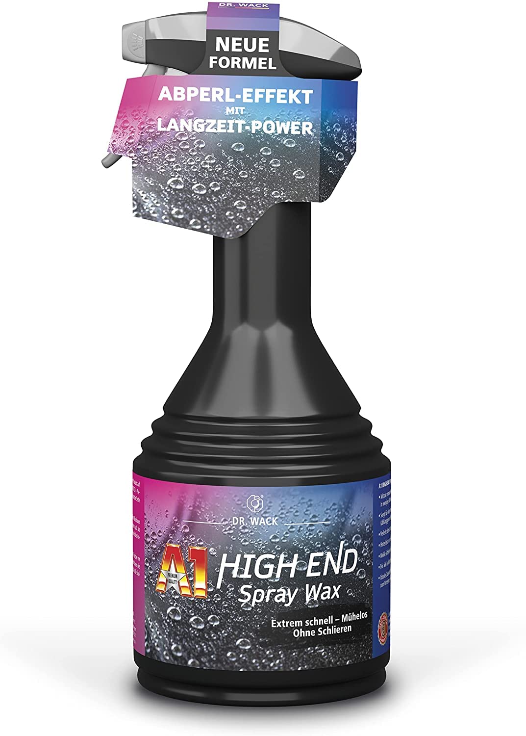 Auto Pflege Set: 3x Dr. Wack A1 HIGH END Spray Wax Lack-Versiegelung, Wachsversiegelung + 2x Premium Mikrofaser 520GSM Poliertuch