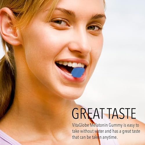Miniatura 3 de VITA GLOBE Gomitas de melatonina de 10 mg, gomitas de ayuda para dormir, sin azúcar, sin OMG, suplemento vegano y para ayudar al sueño, apoya la
