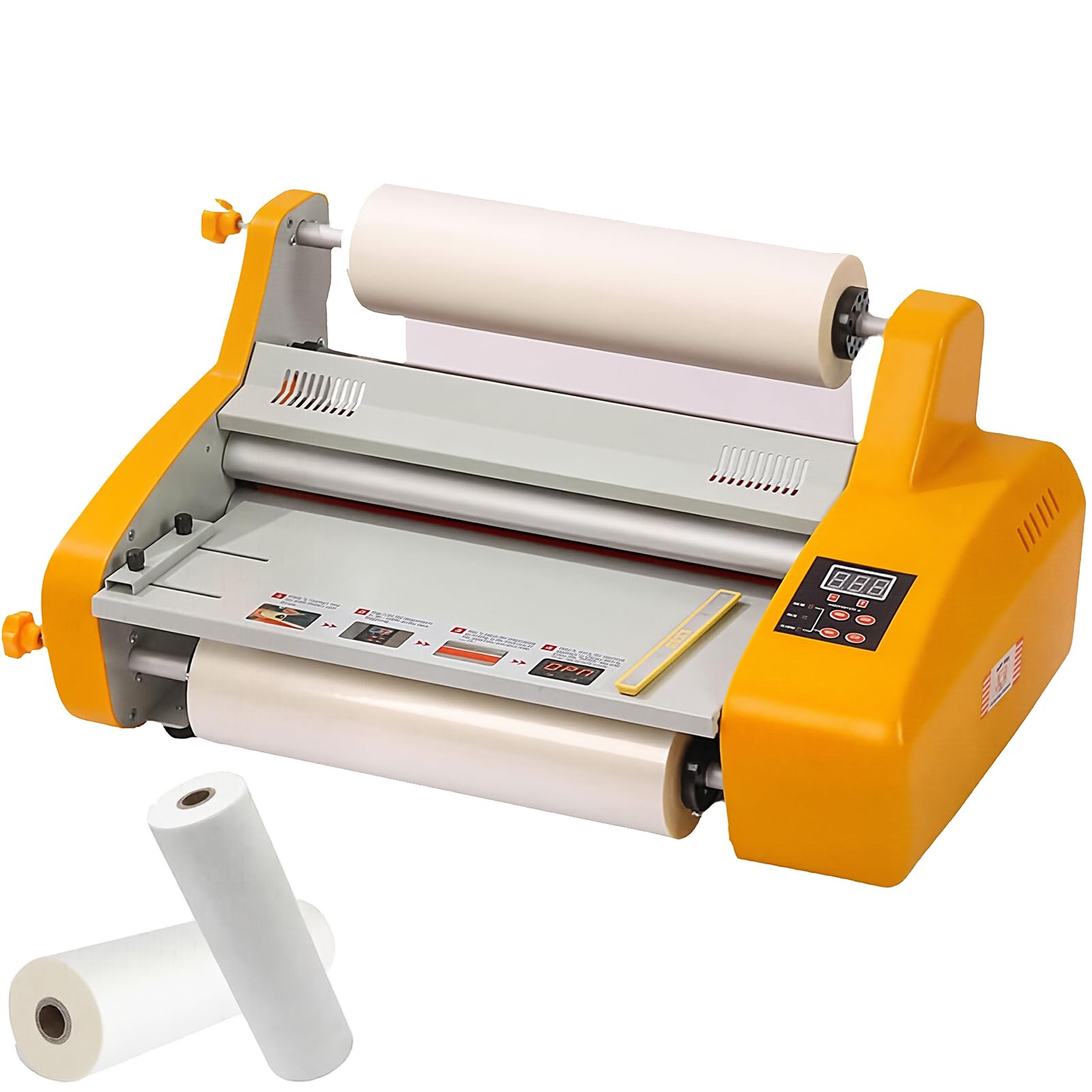 Laminator do Papieru 33 cm, Laminarka Rolkowa 600 W na Gorąco i Zimno z Inteligentną Kontrolą Temperatury, Funkcja Przód/Tył, Laminowanie Jednostronne i Dwustronne do Papieru, Prac Artystycznych