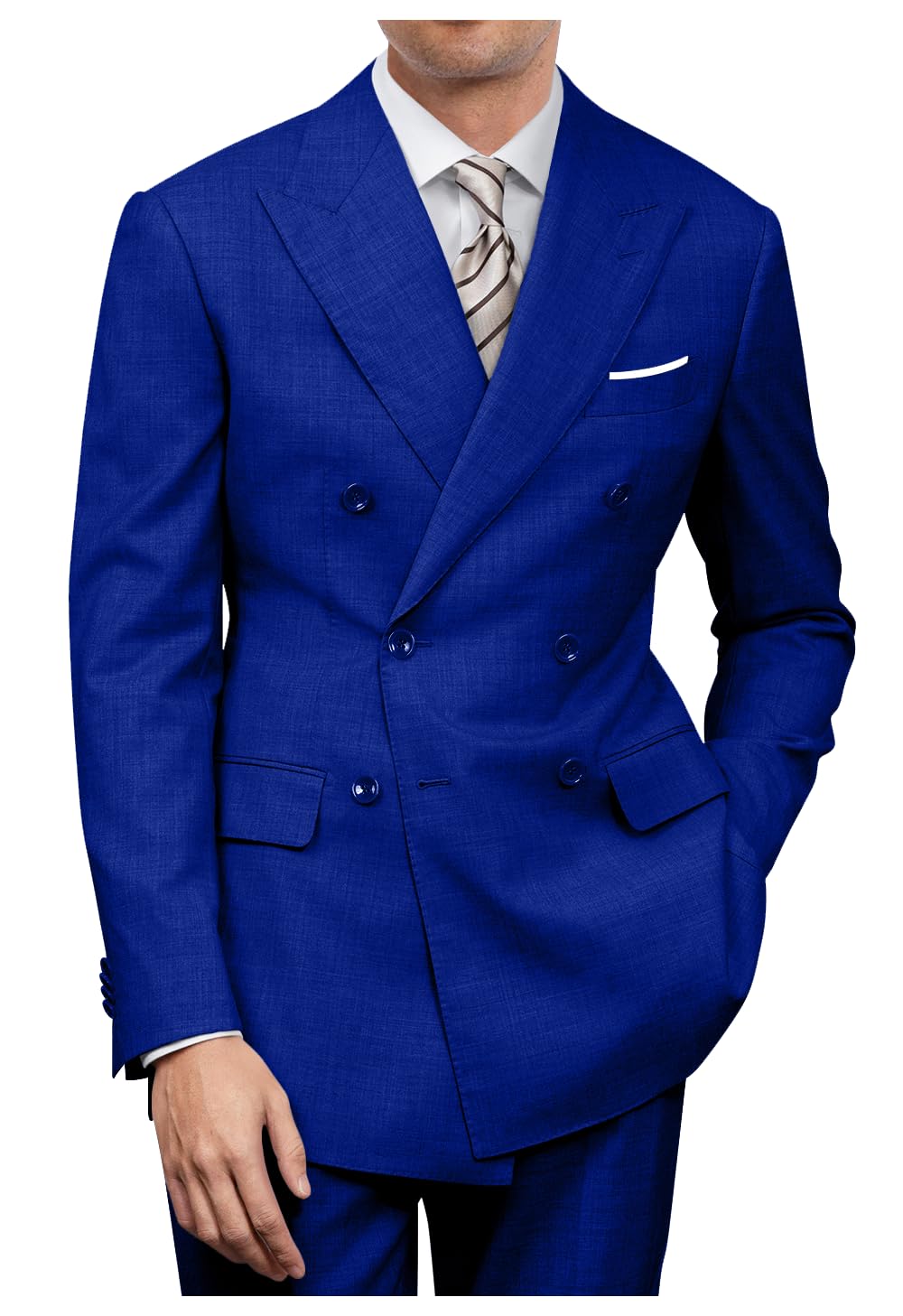 Men’s Suits 2 Piece Double Breasted Wedding Suit Jacket & Pants for Men | Solid Color Blazer Pants Set, Slim Fit Men’s Outfit for Work Prom Business