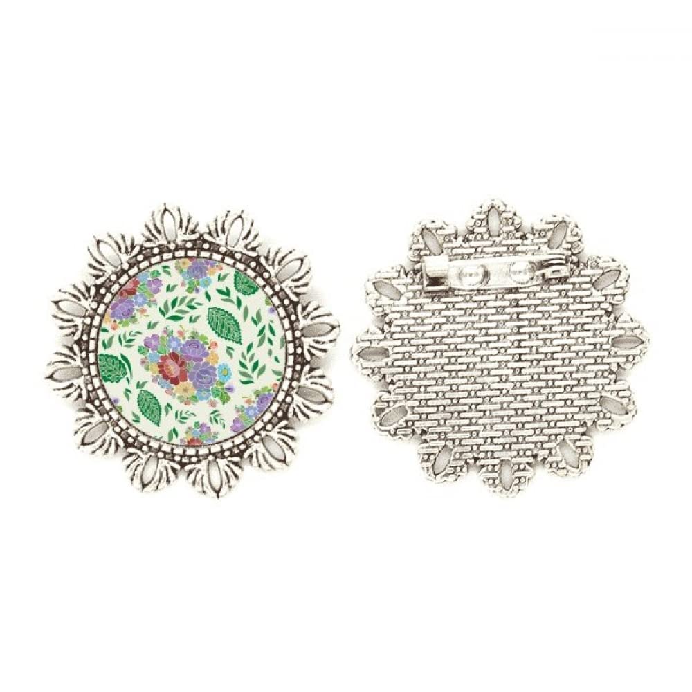 Broche de flores plateadas estilo chino japonés talla medium para ropa y complementos 4