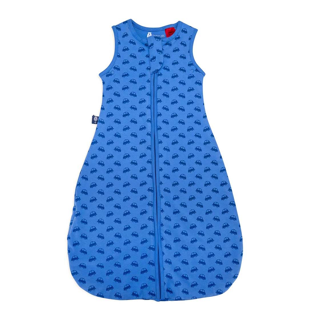 BlissSac de couchage bébé 1.0 tog Coton Biologique, Gigoteuse sans manches pour bébé 0-36 Mois (Vroom Cars, 6-18 Mois)