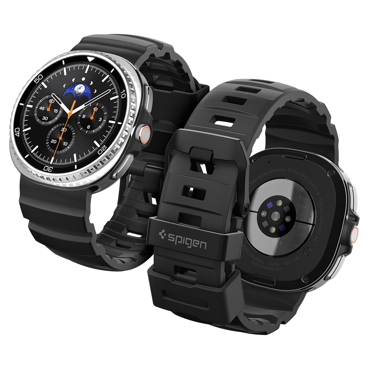 Spigen Galaxy Watch8 Classic (46mm) / Watch8 (44/40mm) ile Uyumlu Kordon Band WBS2 Nefes Alabilen Silikon Siyah Kayış - AMP10151 (Spigen TR Garantili)
