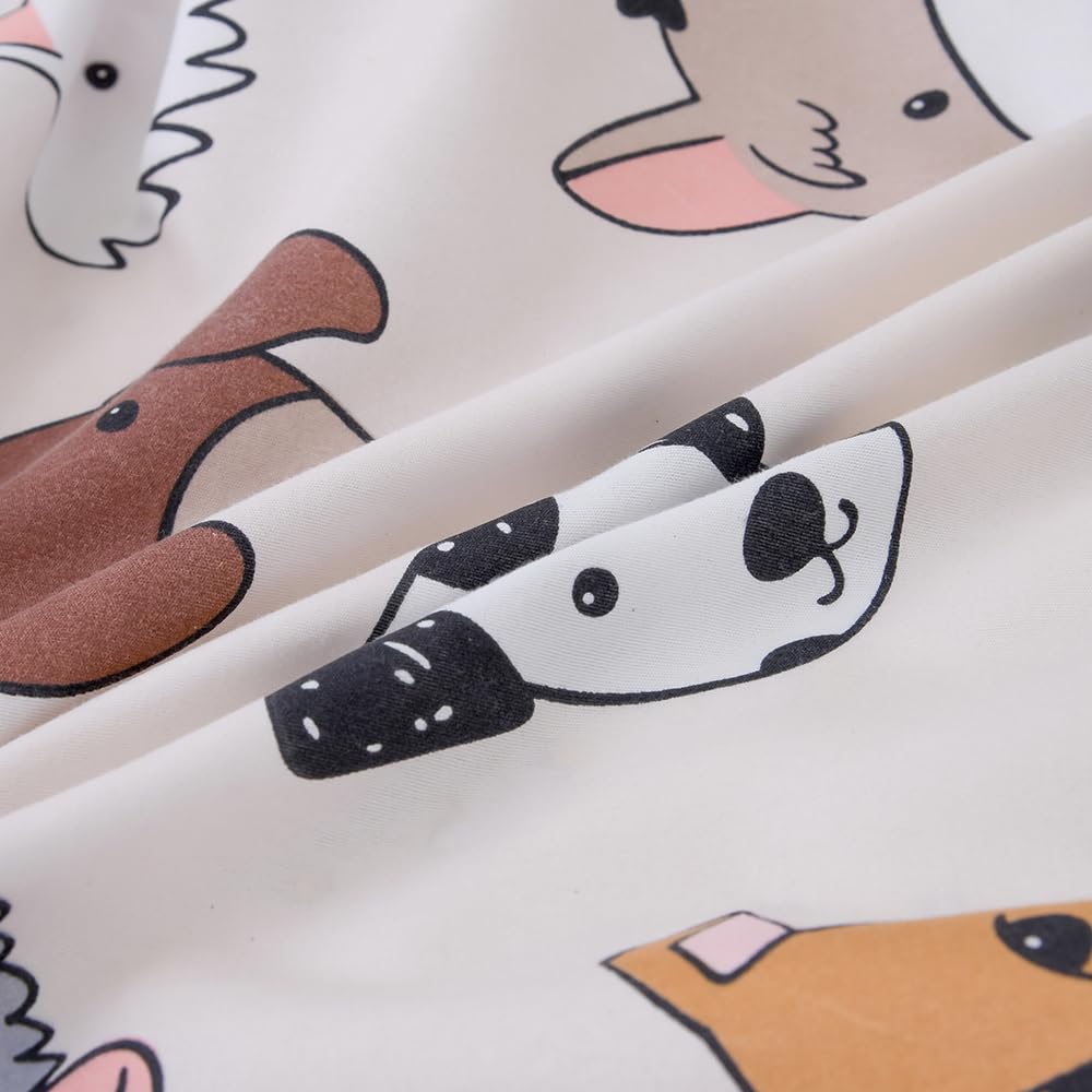 Soft Doggy Cute Puppy Doggies Printed Fabric Crib Sheet For