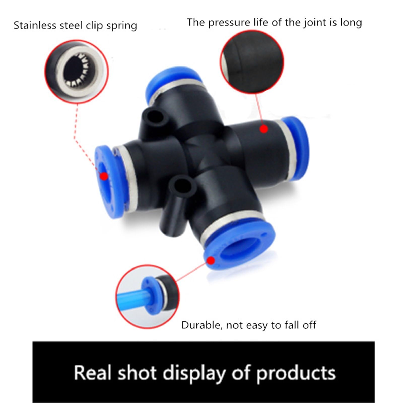 2 raccordi per tubi pneumatici a sgancio rapido da 4-12 mm, raccordi pneumatici a sgancio rapido (PZAG 12-8 mm)