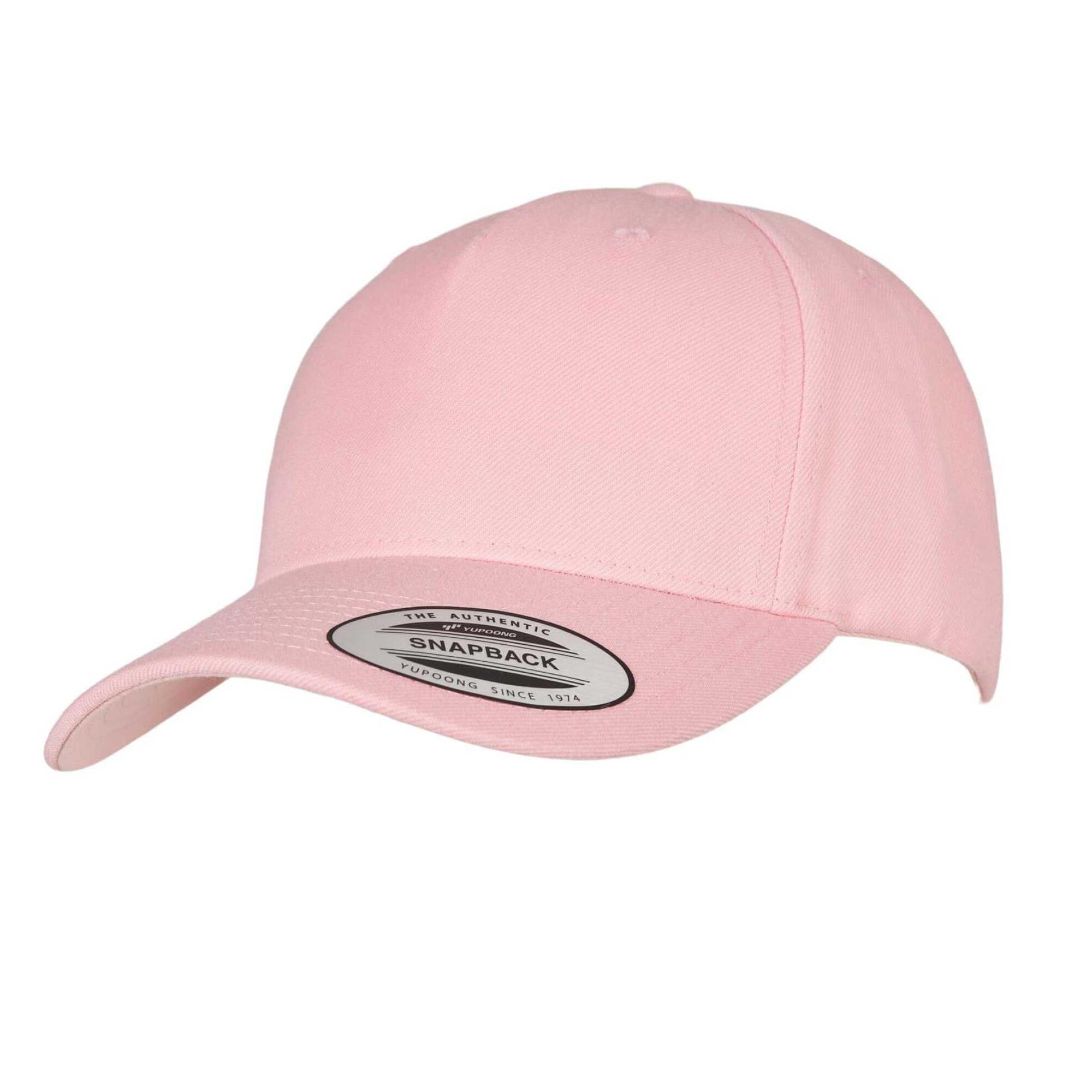 Flexfit Unisex 5-Panel Premium Curved Visor Snapback Cap Baseball Cap, Prism Pink, One Size