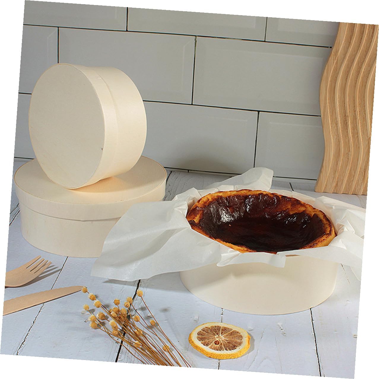 MAGICLULU Wooden Cake Box with Lid, Reusable Cake Carrier for Pastries